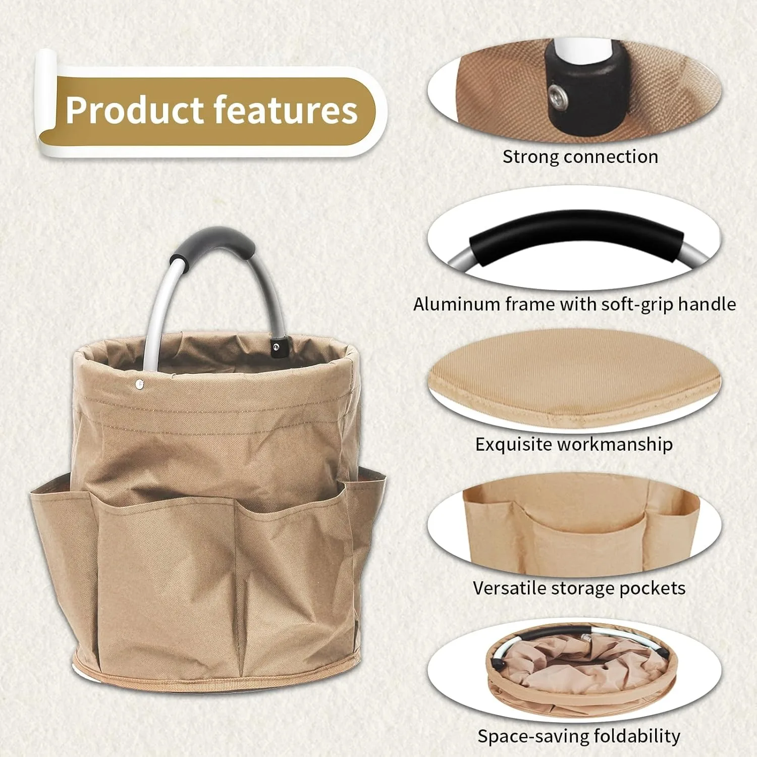 Портативная многоразовая складная корзина для пикника Пляжная хранения и сбора