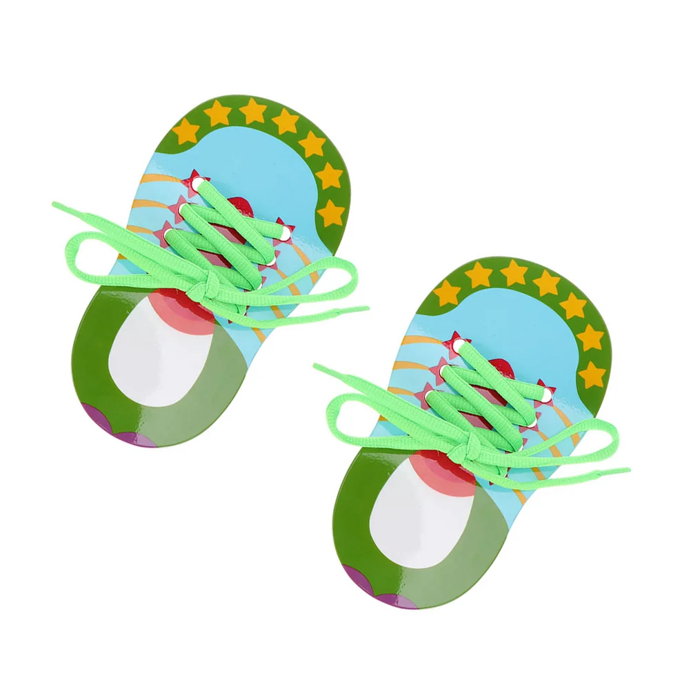 

2Pcs Shoes Lacing Adorable Shoes Threading Preschool Colors Cognitive Toys