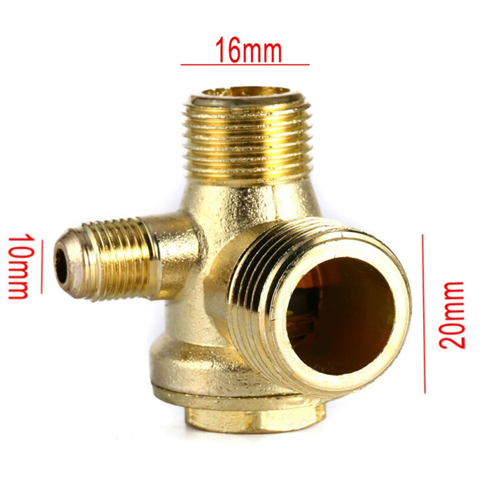 

200mm Exhaust Tube With 3-Port Zinc Alloy Check Valve Hex Nut For Air Compressor Parts Tools Accessories Ube Replacement