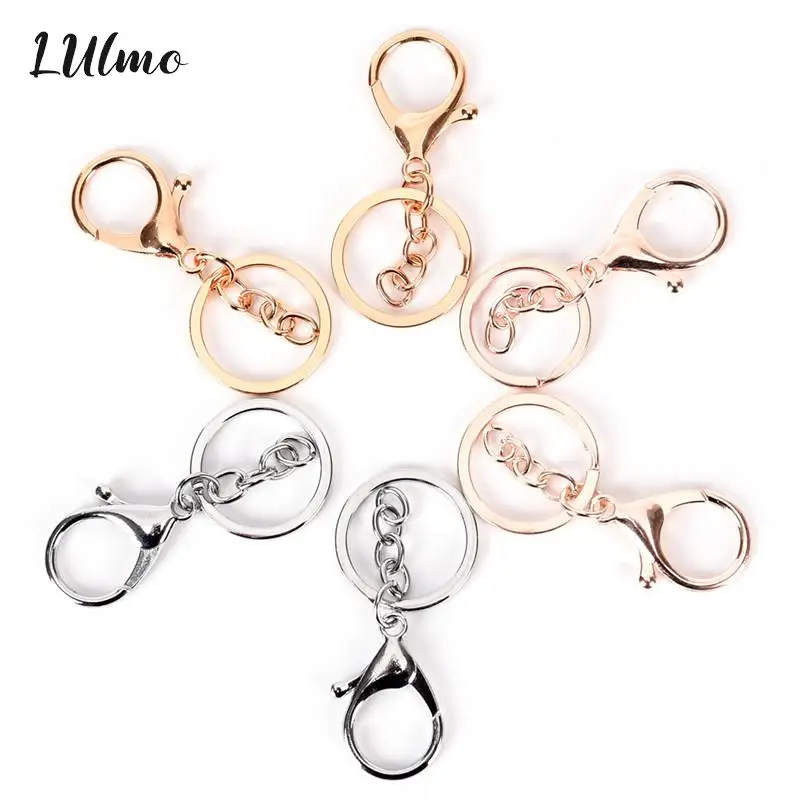 

10pcs/lot Keychains Key Chains Jewelry Findings & Components Gold Plated Lobster Clasp Keyring Making Supplies