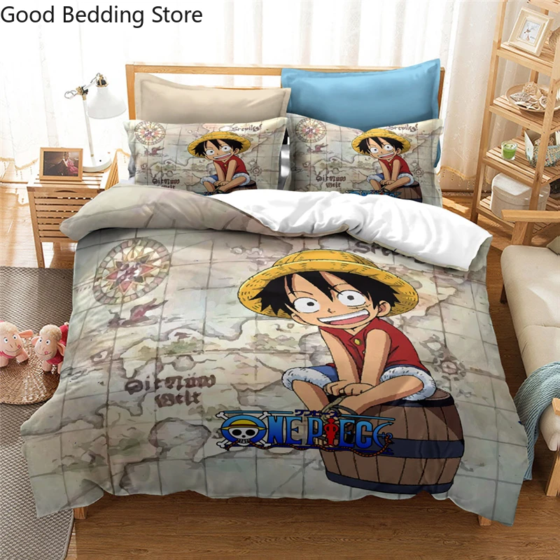 

Популярный обезьяний D. Luffy постельное белье с принтом аниме слитный мультфильм 3d постельное белье Детский комплект пододеяльника наволочк...