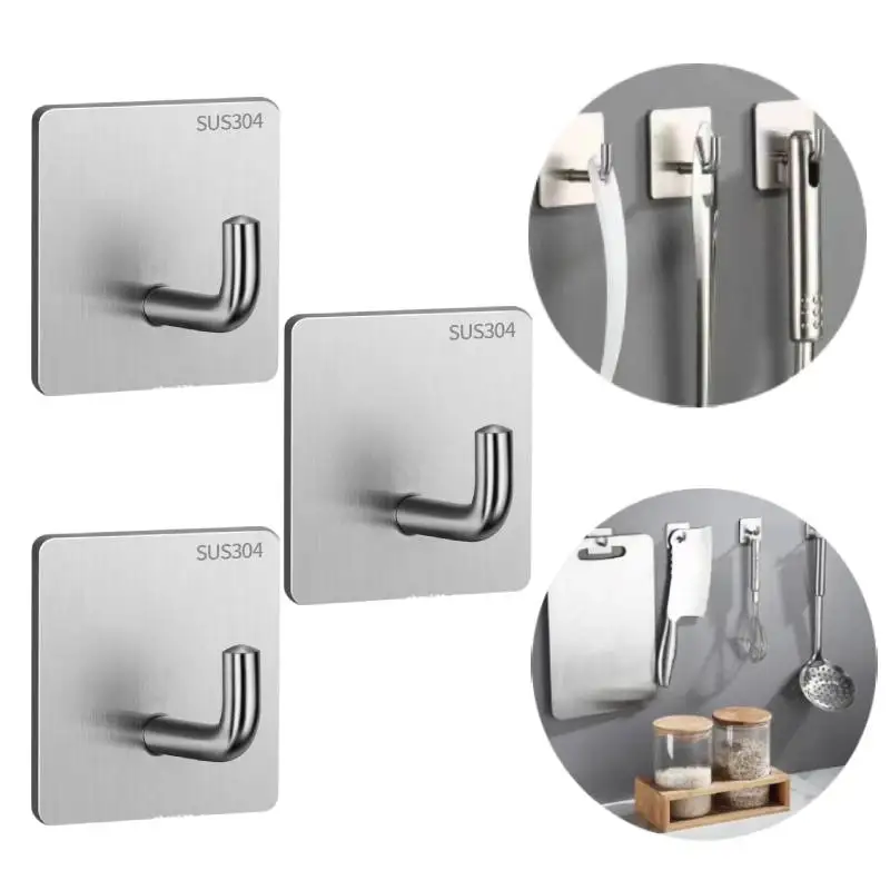 

Stainless Steel Wall Hook Viscose Hanging Clothes Trunk Hook Non-perforated Strong Load-bearing Household Clothes Coat Hangers