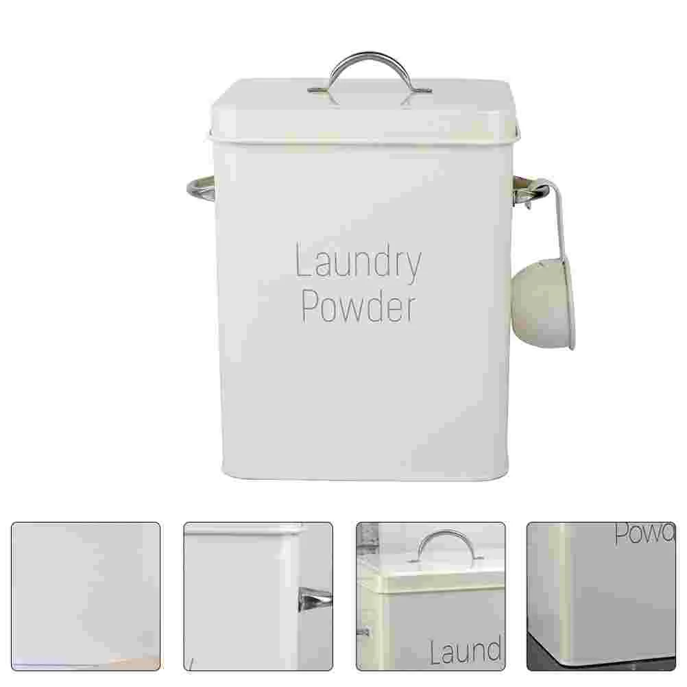 

Storage Bucket Household Lidded Flour Container Reliable Rice Dry Food Dispenser Multi-functional Iron Laundry Powder Detergent
