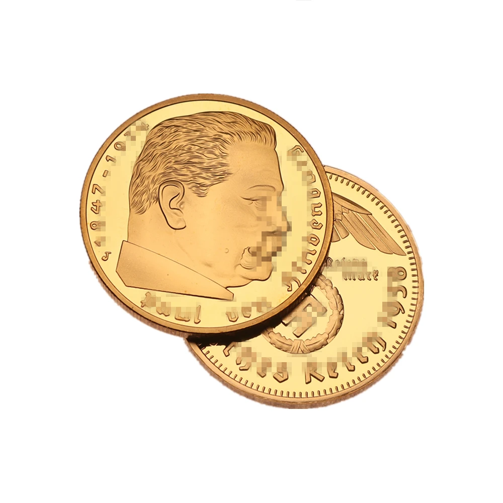 

Uncirculated 24K pure gold gilded German gold empire logo gold coin in 1938 suitable for collectors