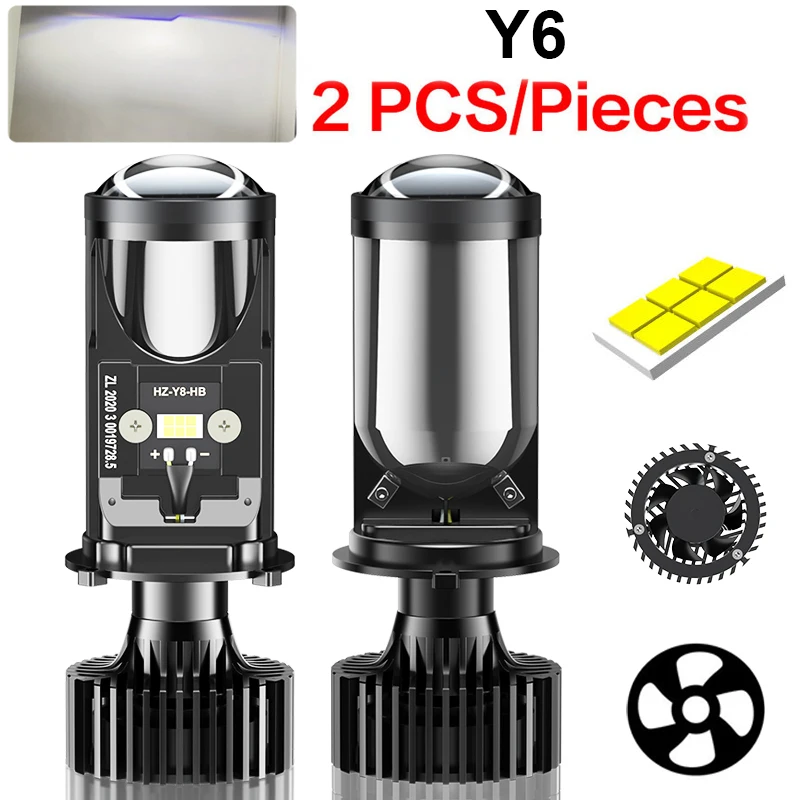 Canbus H4 светодиодный 120 Вт/пара автомобильных фар, супер яркие фары дальнего света, ближнего света, мини-линзы, H4 IP67, водонепроницаемый вентилятор, противотуманная лампа