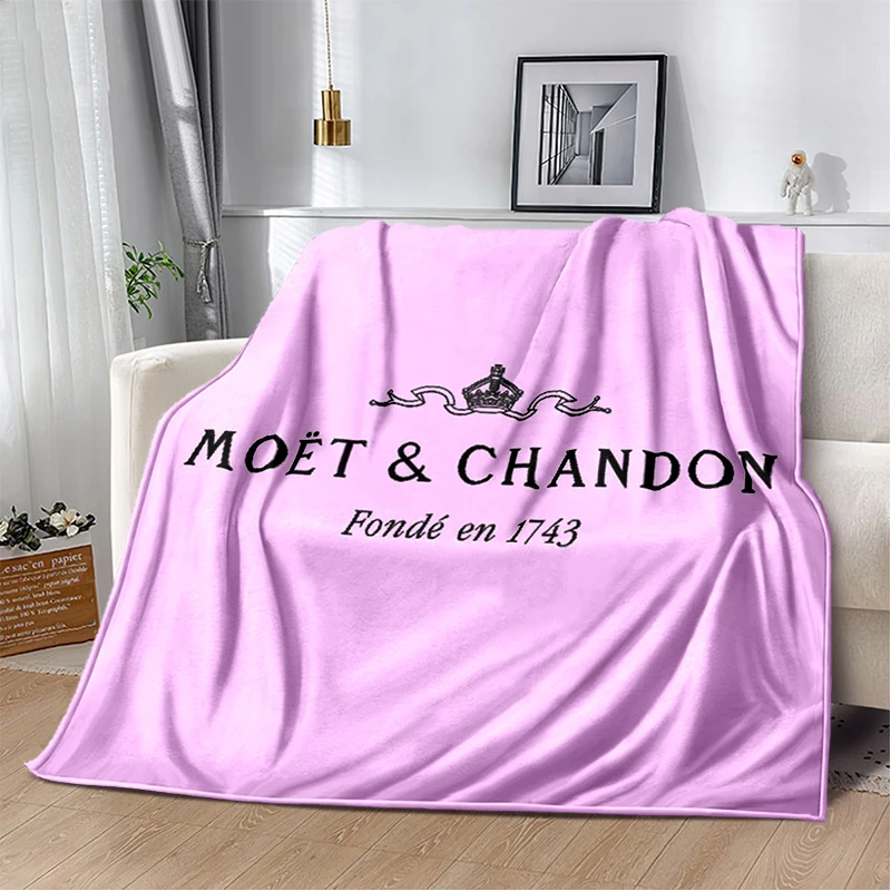 Moet & Chandon-Manta de franela suave y cómoda, manta mullida de moda para sofá cama o Camping