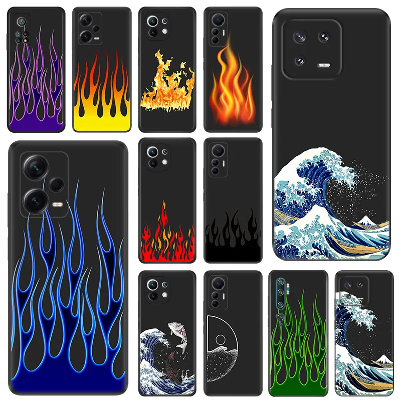 Черный матовый чехол для телефона Redmi Note 12 13 Xiaomi Pro 12C 12X 12T 13C 12S Lite Синий Желтый