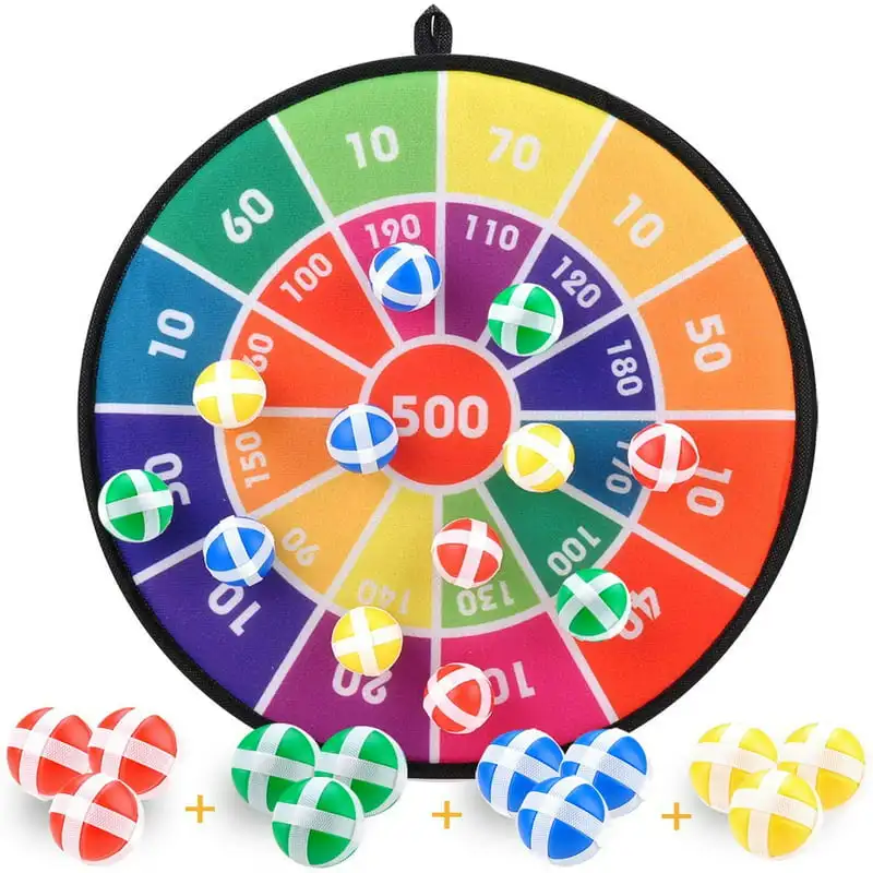 

for Kids, Double Sided Safe for Kids with 16 Sticky Balls and 28.3 Inches Dartboard, Best Outdoor Indoor Sports Family Party T