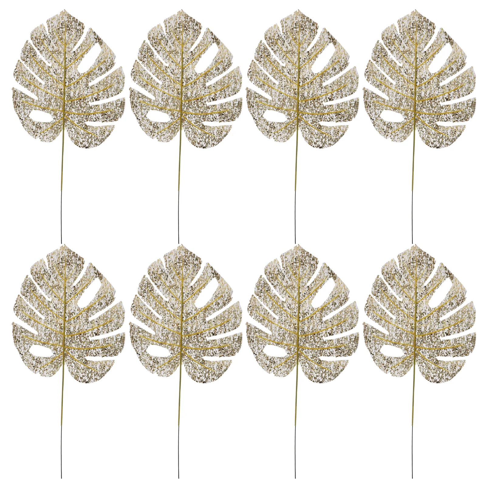 

Leaves Palm Tropical Leaf Artificial Party Golden Wedding Picks Dried Faux Fronds Specimen Decor Stems Fake Decors Diy