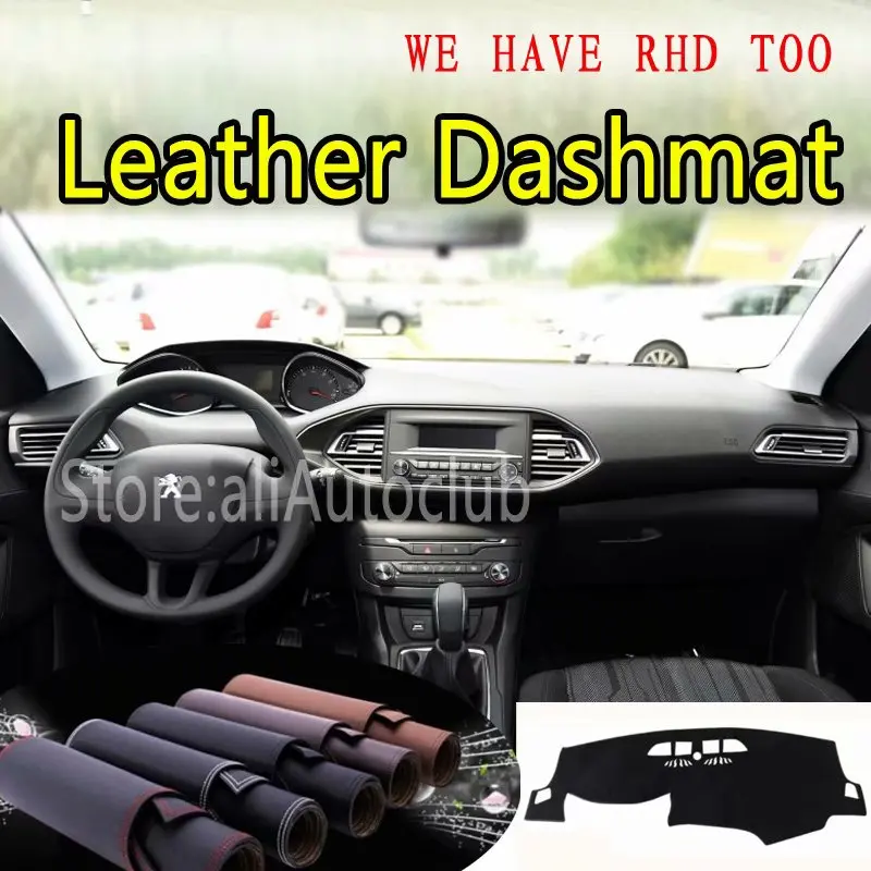 

For Peugeot 308 Hatchback T9 2013-2018 Leather Dashmat Dashboard Cover Dash Mat Sunshade Carpet Custom Car Styling Lhd+rhd