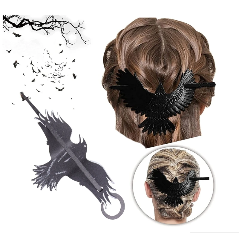 Готическая заколка для волос в виде летучей мыши Красивая Шпилька с черным