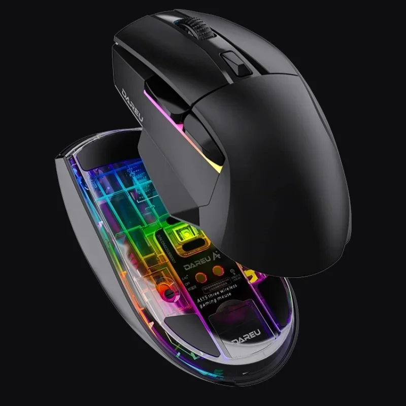 Трехрежимная игровая мышь Dareu A955 беспроводная Bluetooth с RGB-подсветкой эргономичная