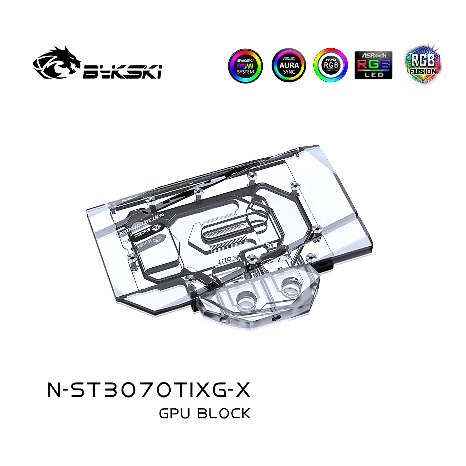 Bykski полная крышка GPU водяное охлаждение RGB блок с задней пластиной для ZOTAC