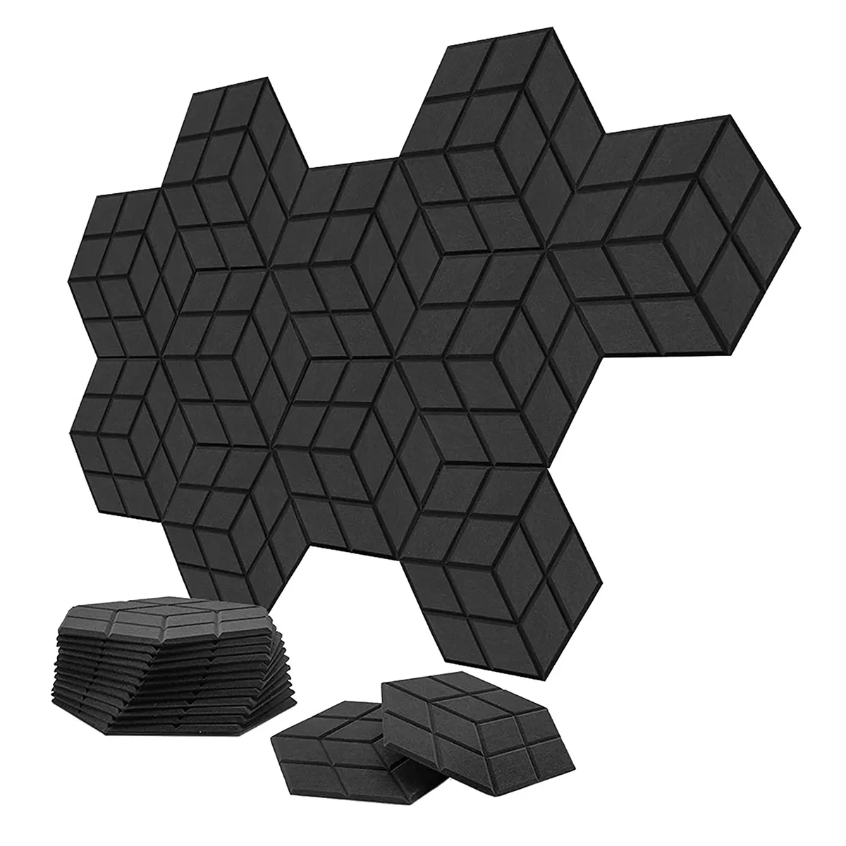 

12 Pack Self-Adhesive Acoustic Sound Proof Foam Panels 13.8 X 12 X0.4Inch,For Studios/Recording Studios/Offices,Black