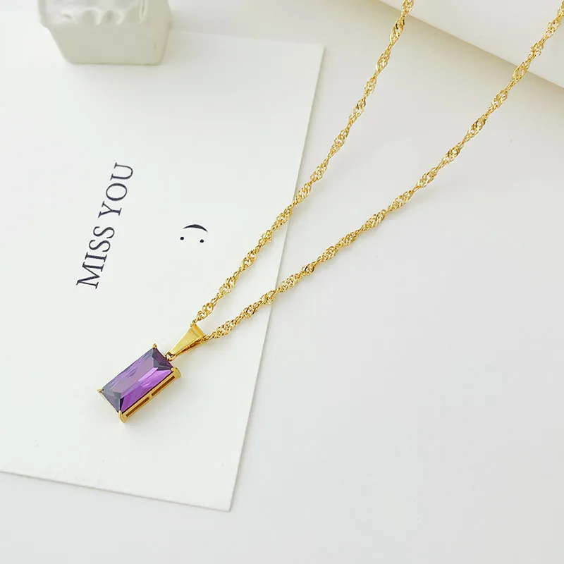 Французская простая новая позолоченная квадратная цепочка до ключиц 14 к модное