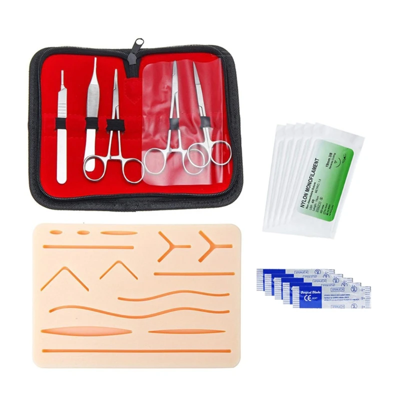 

G5AA Silicone Human Skin Suture Training Model Kits 3 Skin Layers Reusable Durable