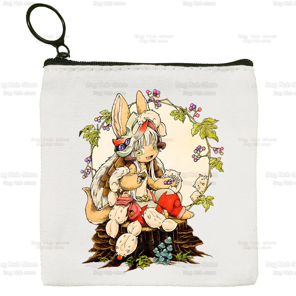 Made In Abyss Canvas Coin Purse Collection Canvas Bag Nanachi Riko Japanese Manga Small Wallet Zipper Key Bag Hand Gift