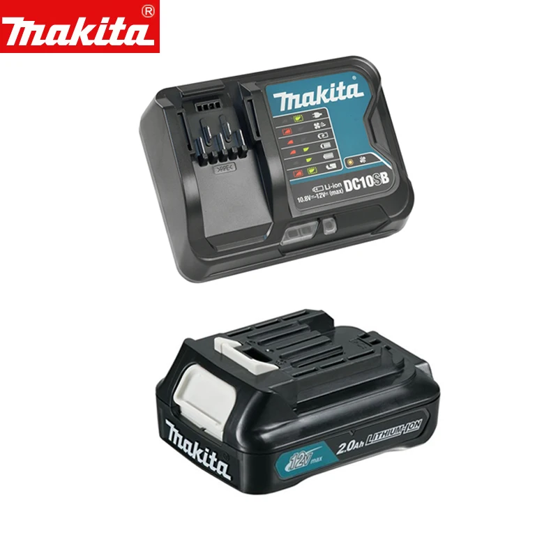 Makita Original 10.8V 12V Fast Charger With 1.5Ah 2.0Ah Lithium Battery DC10WD DC10SB BL1016 BL1021B
