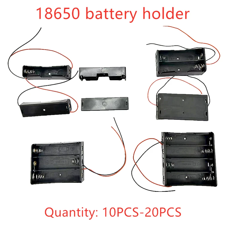 

10PCS 18650 Power Bank Cases 1X 2X 3X 4X 18650 Battery Holder Storage Box Case 1 2 3 4 Slot Batteries Container With Wire Lead