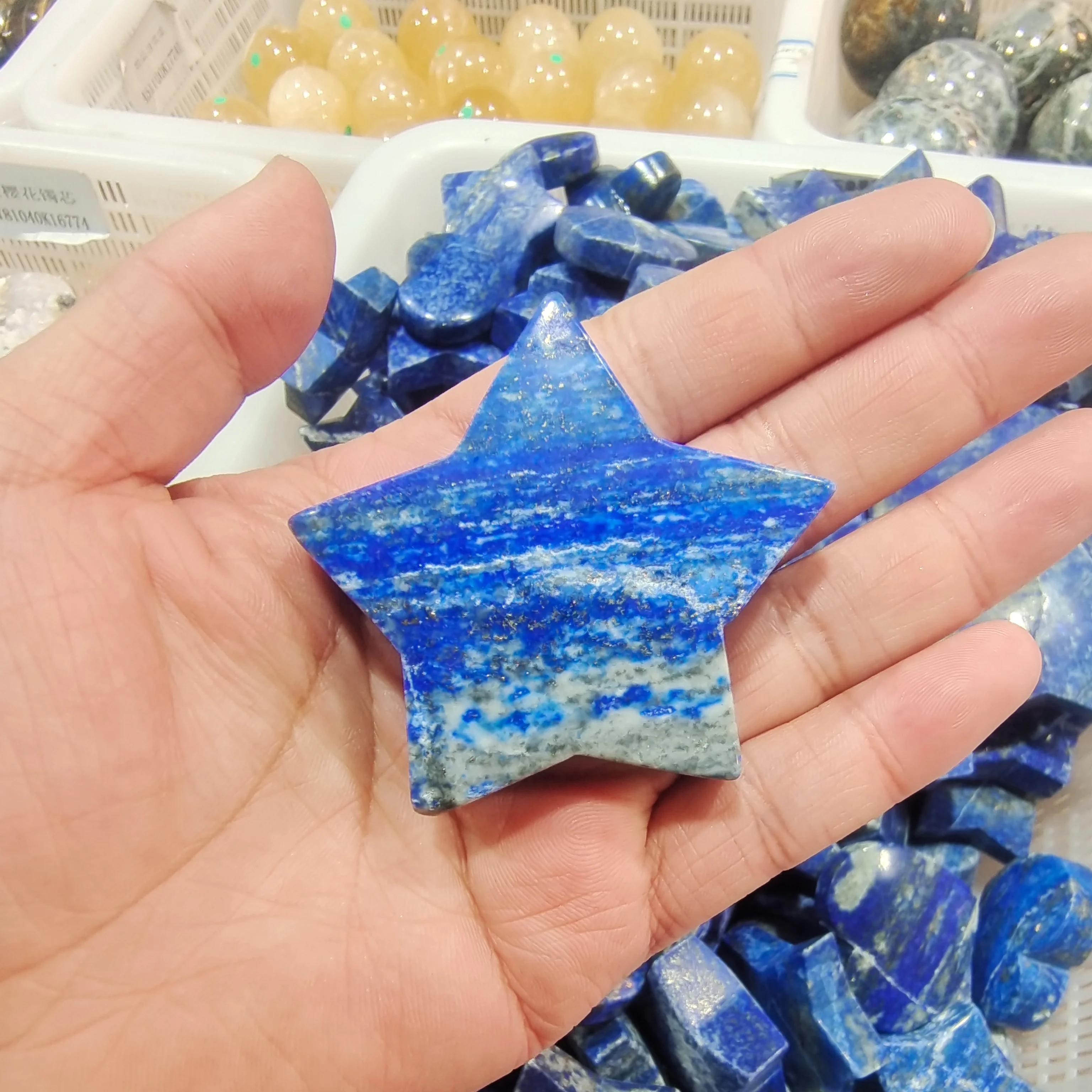 

1pc Natural Lapis Lazuli Love Heart And the pentagram Quartz Crystal Healing Stones Carvings Reiki Home Decoration Gift DIY