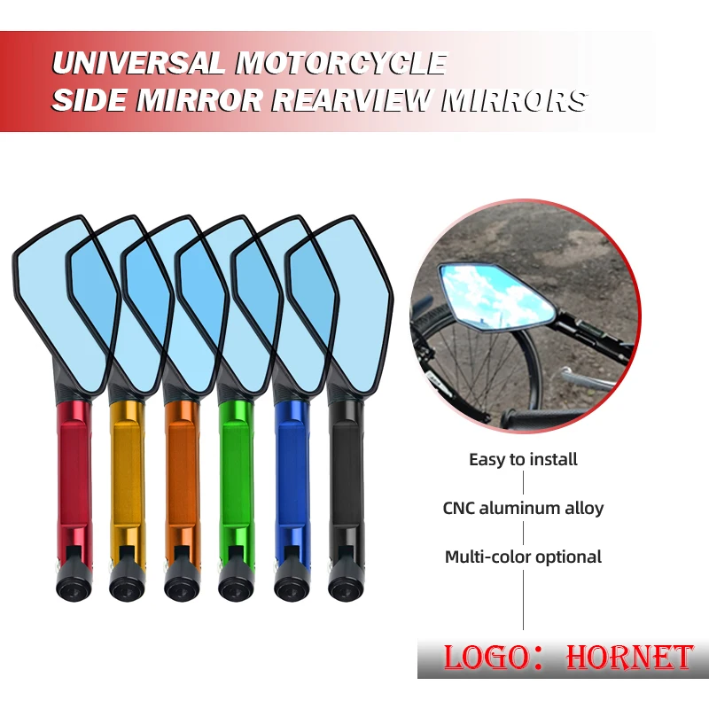 Универсальные мотоциклетные алюминиевые боковые зеркала заднего вида с ЧПУ для