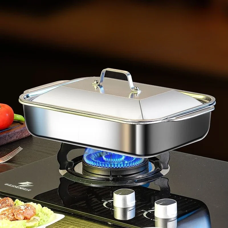 Большая емкость из нержавеющей стали Глубокая Тарелка для рыбы как стандартного