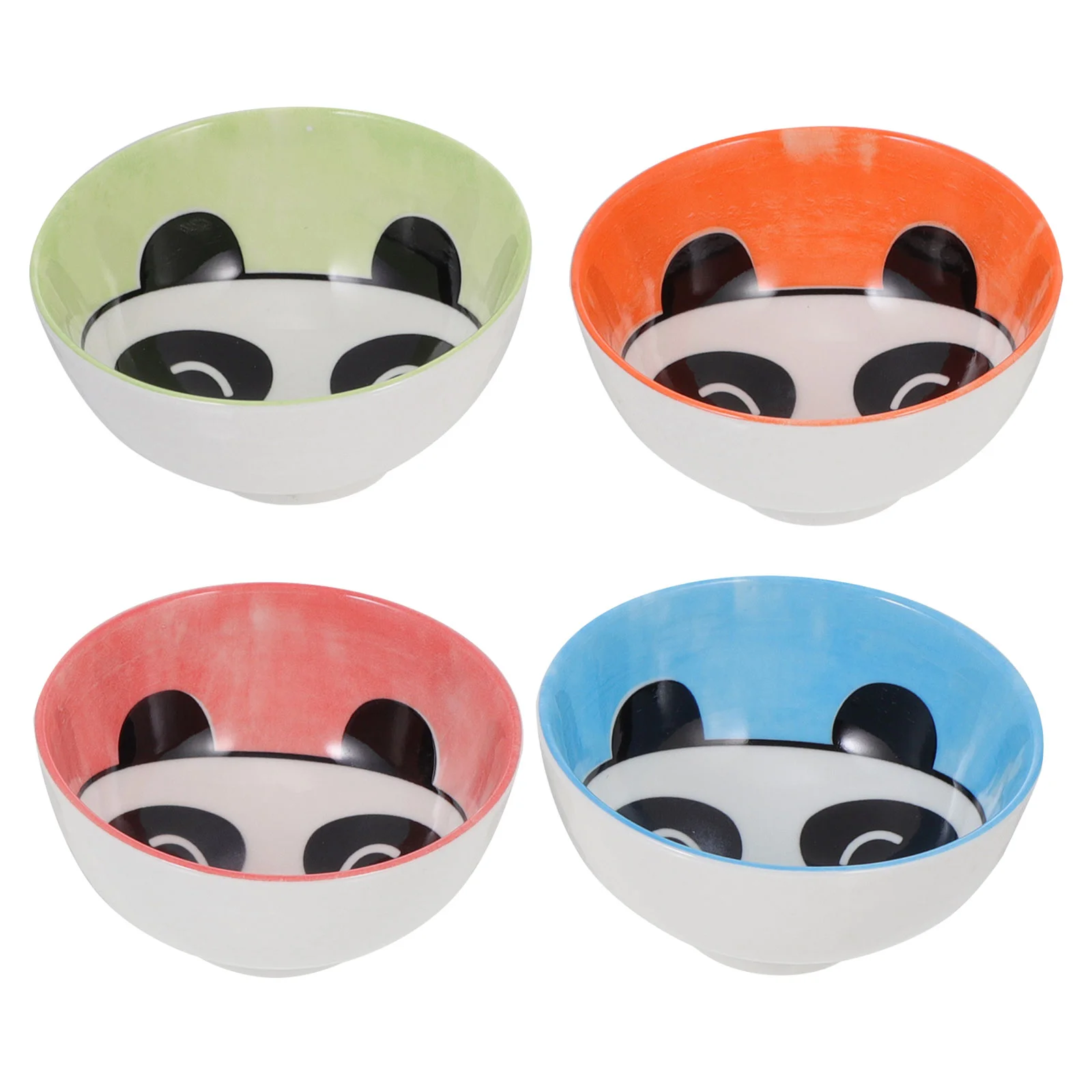 

4pcs Durable Creative Practical Convenient Simple Ceramic Bowls Food Bowls for Party