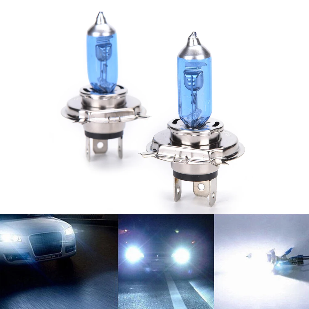 

New 2PCS Car Auto H4 HID Xenon Super White Headlight 12V 55W Halogen Bulb Lamp Light