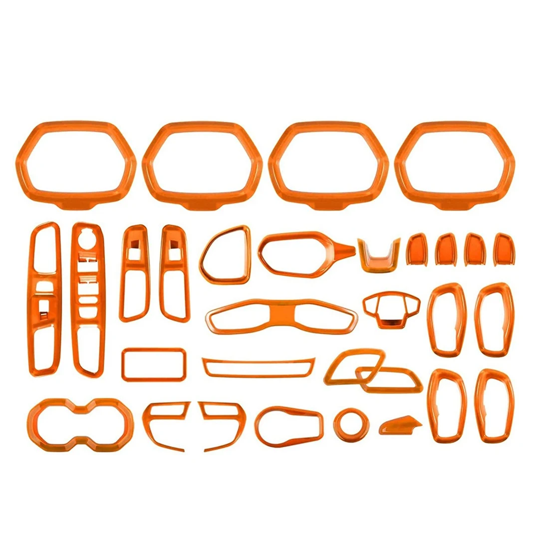 

Air Conditioning Vent & Door Speaker & Water Cup Holder & Headlight Switch Interior for Jeep Renegade 2016-2018 (Orange)