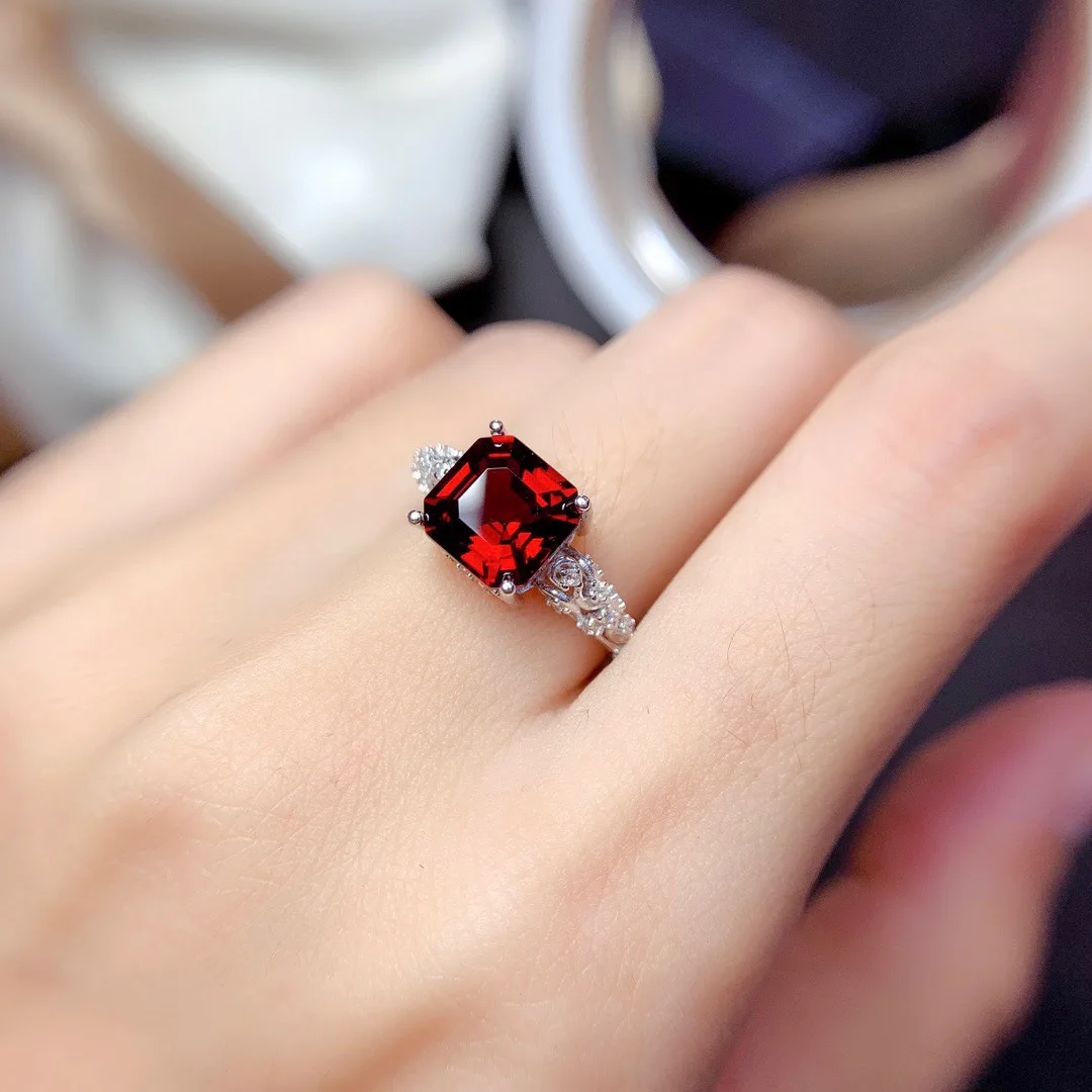 

High Quality Original Blue Red Crystals Adjustable Rings For Women Luxury Fashion Korean Style Aestethic Fast Free Shipping
