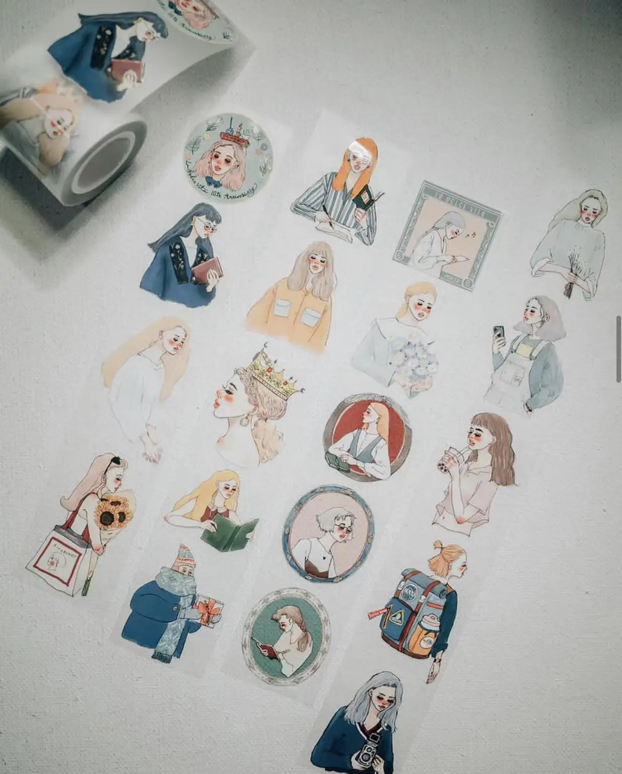 Наклейка Washi PET с изображением девушки на 10-ю годовщину для изготовления открыток, «сделай сам», для скрапбукинга (art.: 3920bda8183ed) - 3920bda8183ed
