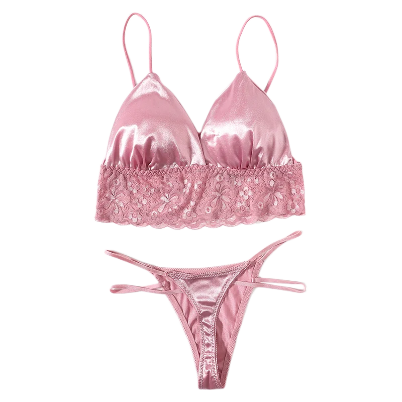 

Floral Lace Lingerie Set Women Backless Bra Set Deep V Brassiere And Thongs Panties Female Intimates Sexy Underwear Set Bralette