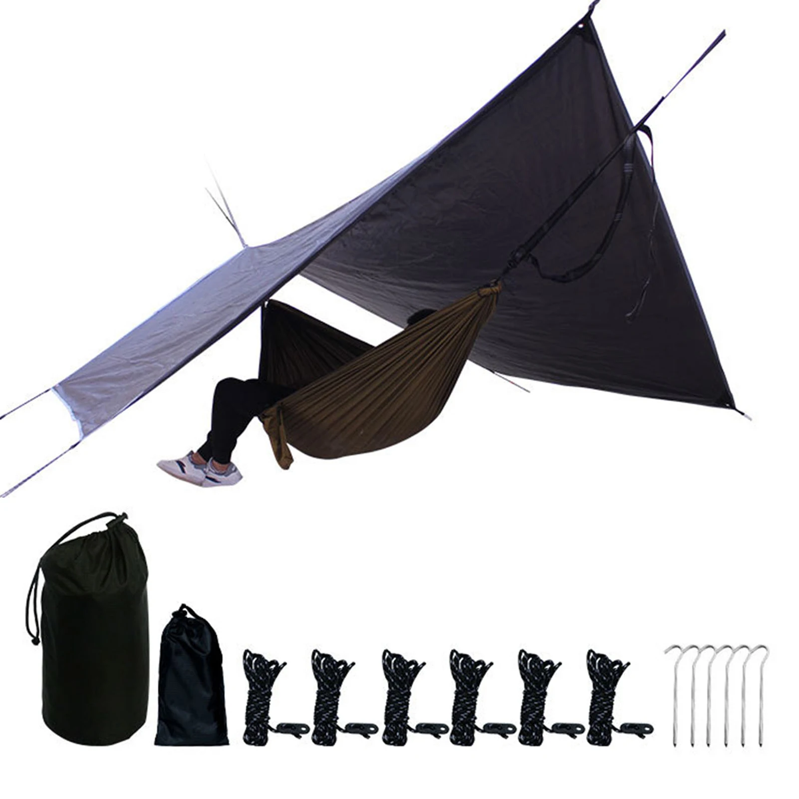 

Hammock Camping Tarp Rain Fly Lightweight And Waterproof Camping Tarp With Complete Accessories Lightweight Beach Tent For