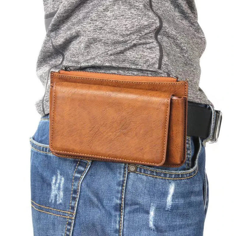 

Zipper Wallet Leather Belt Clip Case Holster Waist Bag For Huawei Mate 40 30 Pro 20,P40 P30 Lite P20 Y6 Y7,Nova 8 9,Honor 50 9A