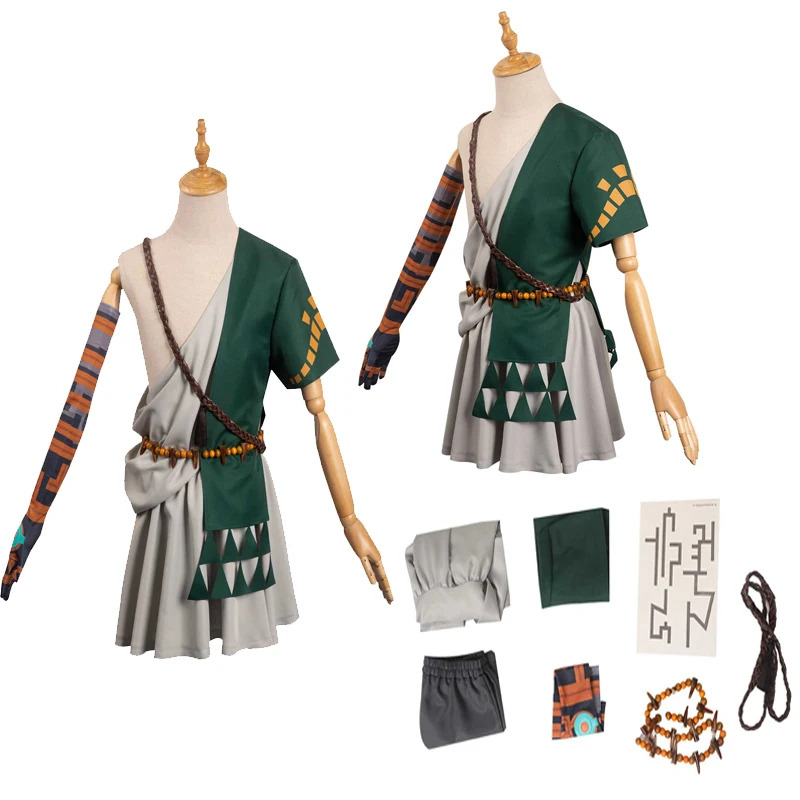 

Anime Zelda Game Tears of the Kingdom Link Cosplay Costume Top Pants Set Fantasy Halloween Carnival Party Men Role Disguise Suit