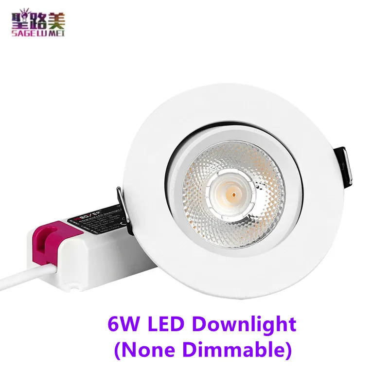 

MiBoxer DW1-06A-ND 6W LED Downlight(None Dimmable) Input Voltage AC110-240V Rotate Led Lamp angle use for Home Lighting
