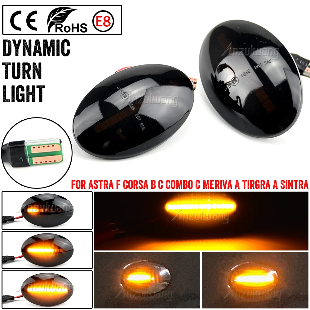 

1Pair Car Dynamic Indicator Repeater Light Side Marker LED Lamp for Opel Meriva A Corsa C B Astra F Combo C Tirgra A Sintra