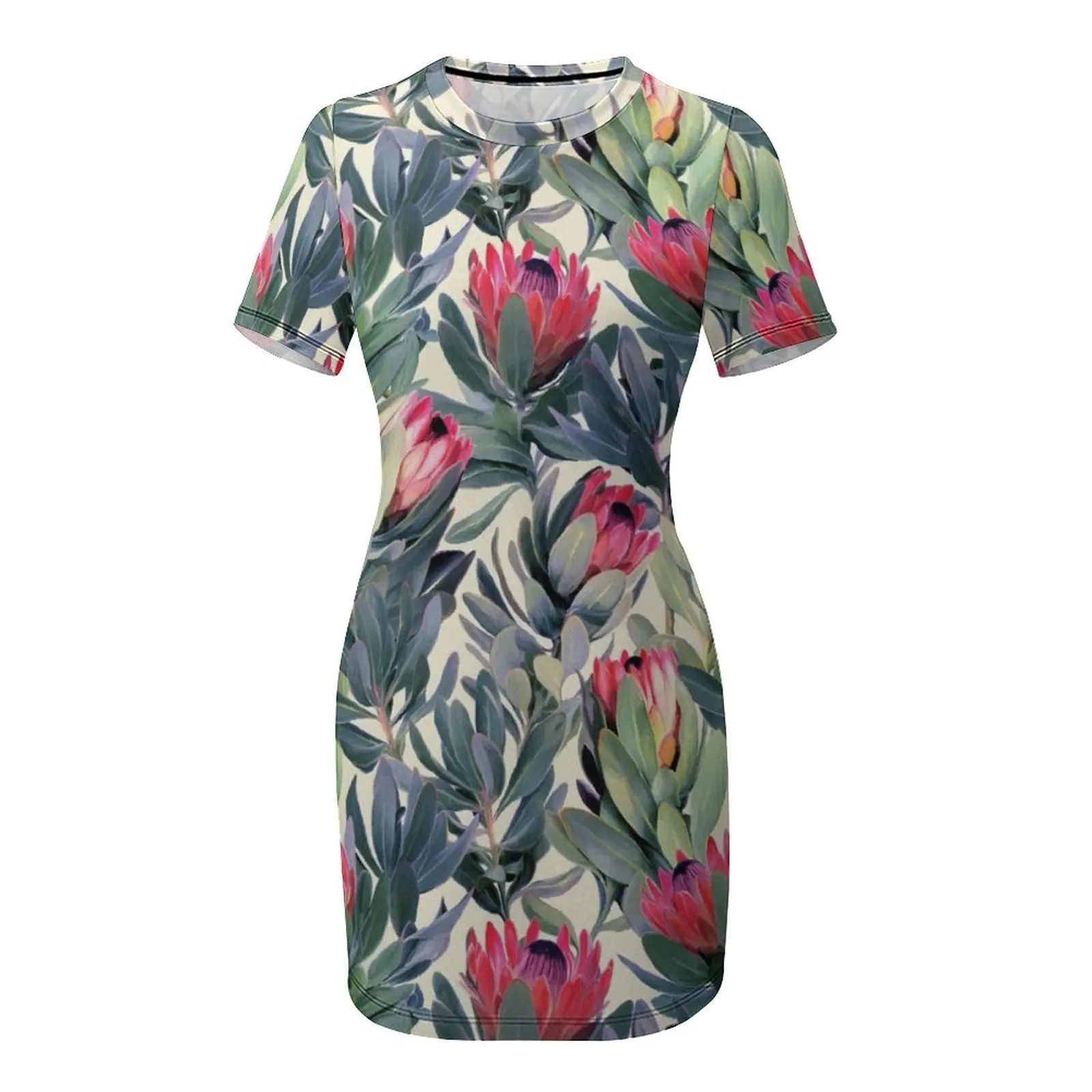 Платье с короткими рукавами и рисунком Protea платья для гала-вечеринки женщин