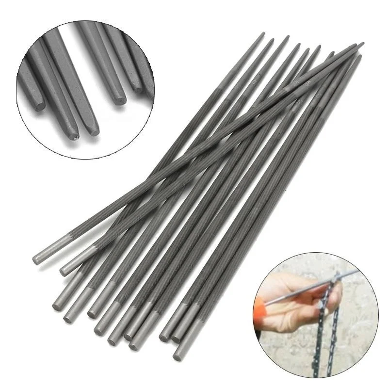 12 шт. круглые напильники для бензопилы 4,8 мм для заточки точилки для цепной пилы обычно