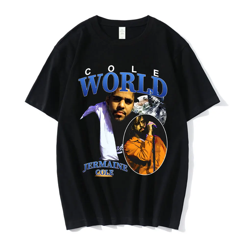 

Rapper Cole World Jermaine Lamarr Cole Vintage T-Shirt J Cole Harajuku Men Women Oversized Short Sleeve T-shirts Tops Streetwear