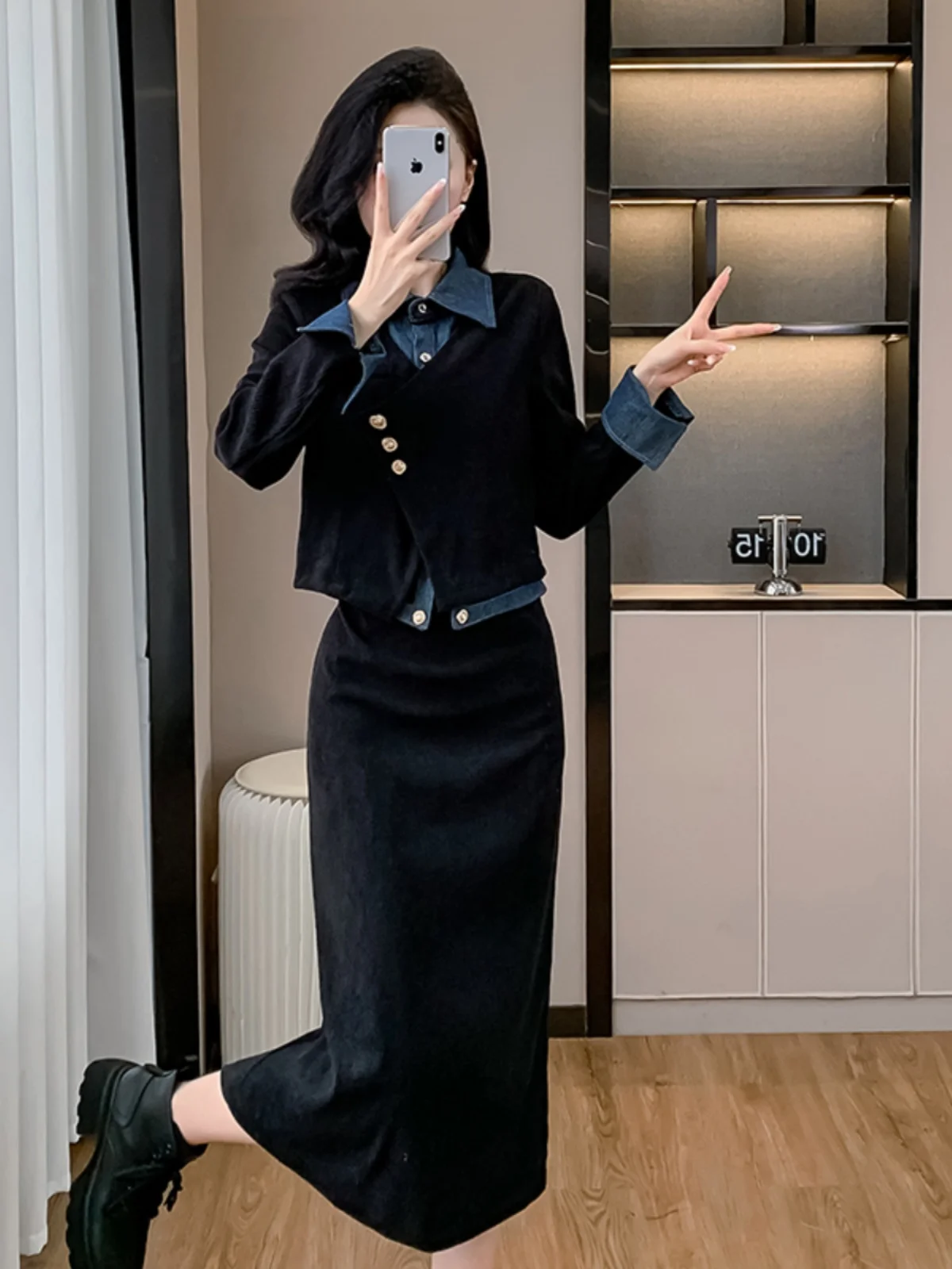 Новая корейская серия ранней осени и зимы. Полный комплект. Верх из двух частей.