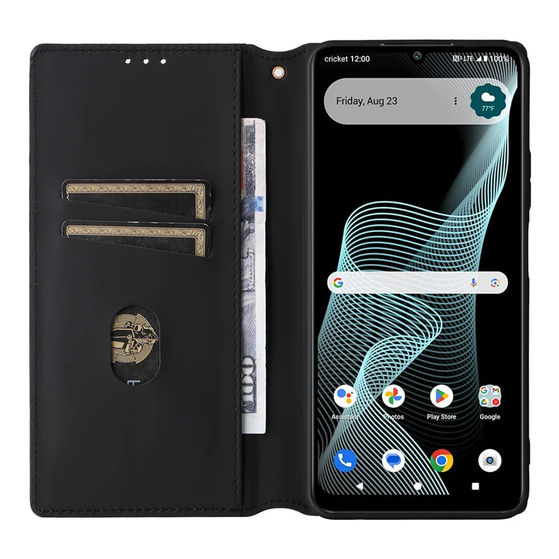 Для Cricket Outlast 5G 2024 стереоскопические линии откидной кошелек чехол из