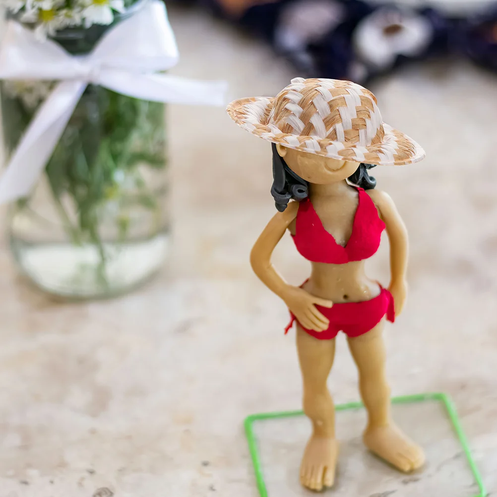 12 шт. мини-поделки соломенная шляпа украшения дома игрушки шляпы небольшой