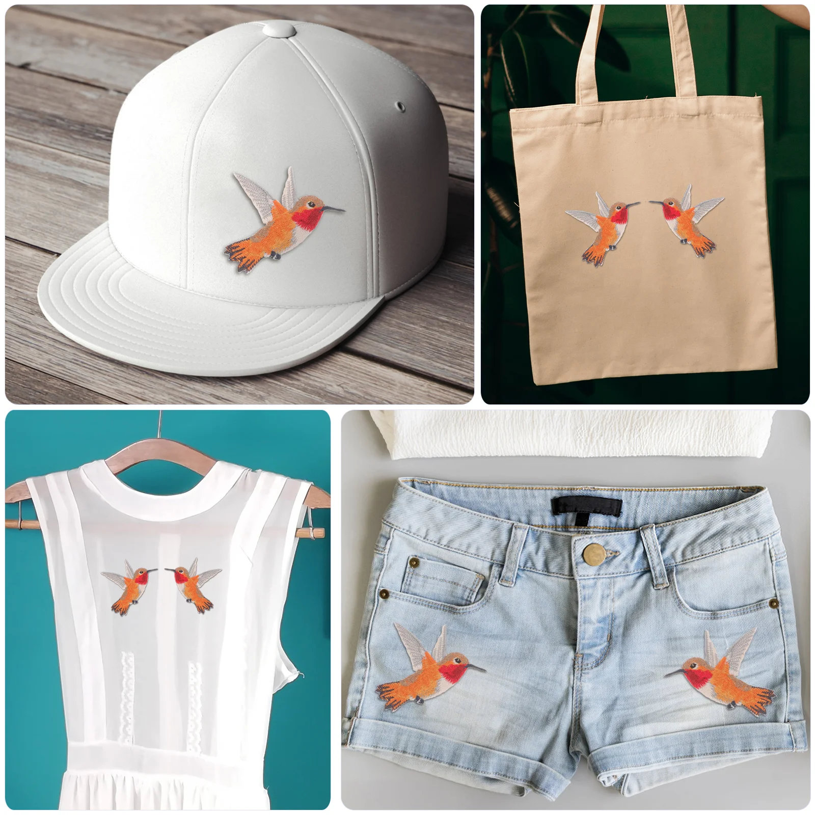 2 шт. нашивка в виде колибри женская джинсовая куртка шляпа нашивки пришивные для