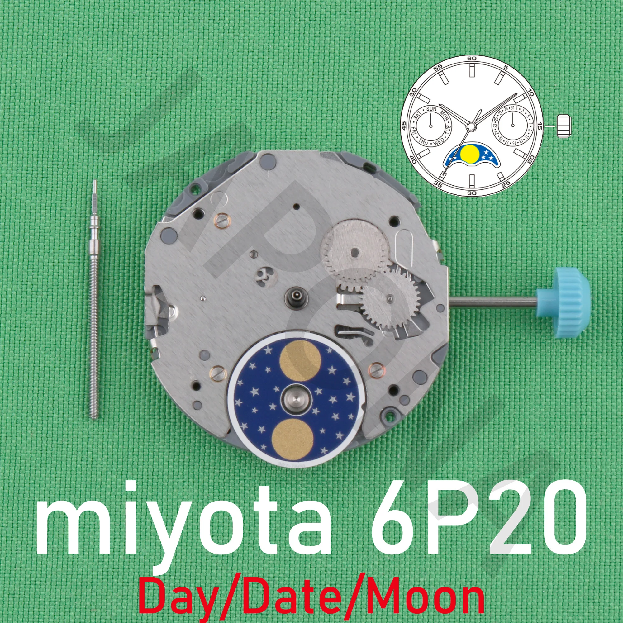 6P20 movement miyota 6P20 movement japan movement Day/Date/MOON