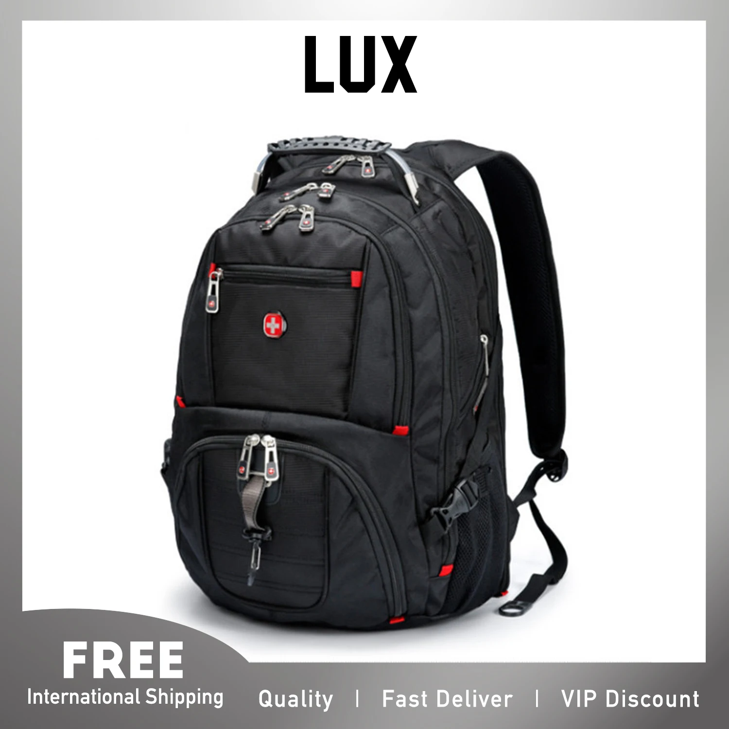 LUX New Swissgear Men's Tactical Large Backpack Waterproof Outdoor Sports Hiking Camping Backpack for Men Factory Sale