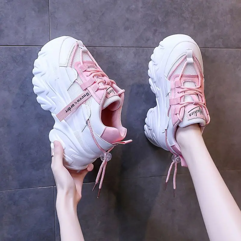 

Women High Platform Flats Summer Chunky Sneakers Ladies Wedges Casual Shoes for Woman Thick Sole Sports Dad Shoes