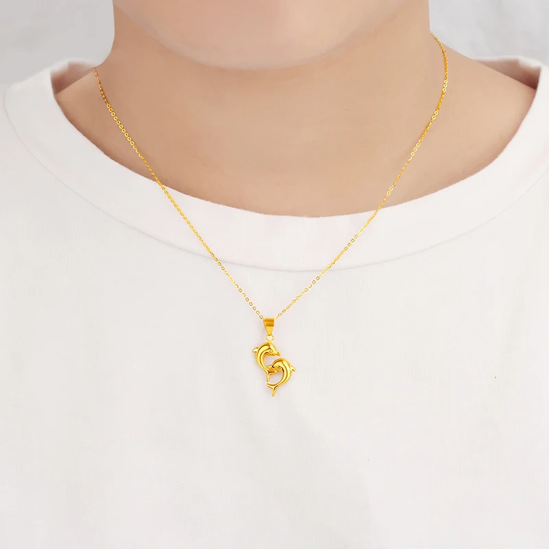 JLZB 24K кулон из чистого золота Real AU 999 Solid Gold Charm красивые модные Classic вечерние Fine Jewelry
