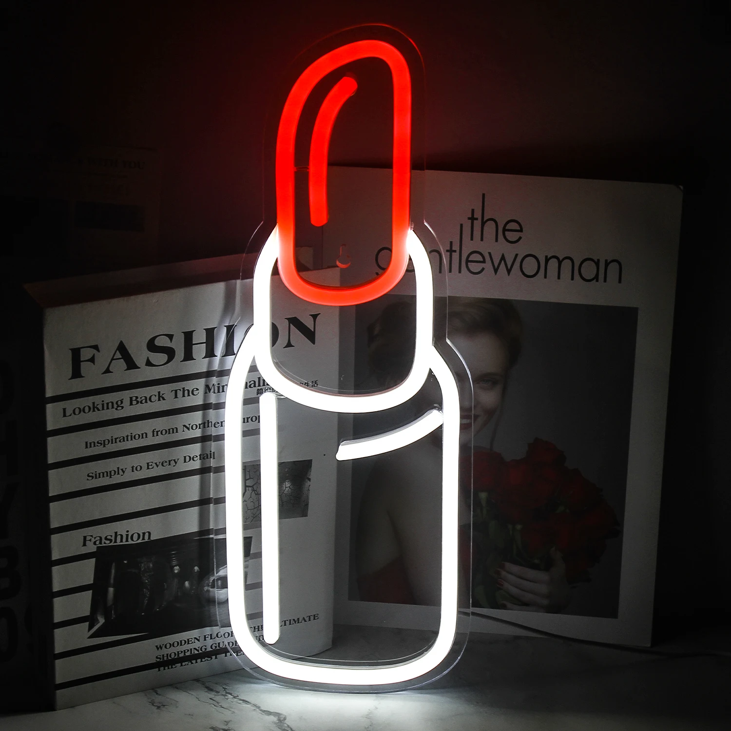 ineonlife Neon Light Lipstick Luminous LED Sign powder Room Party Wedding Shop Room Decor Mural personality Wall Decoration