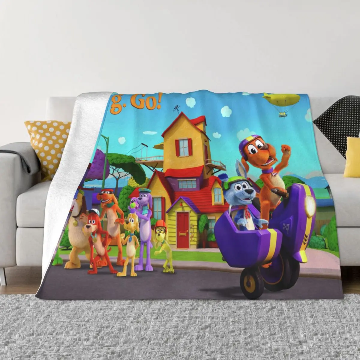 

Go Dog Go Tv Blanket Flannel Winter Cartoon Child Gift Breathable Lightweight Throw Blankets for Sofa Travel Bedspreads